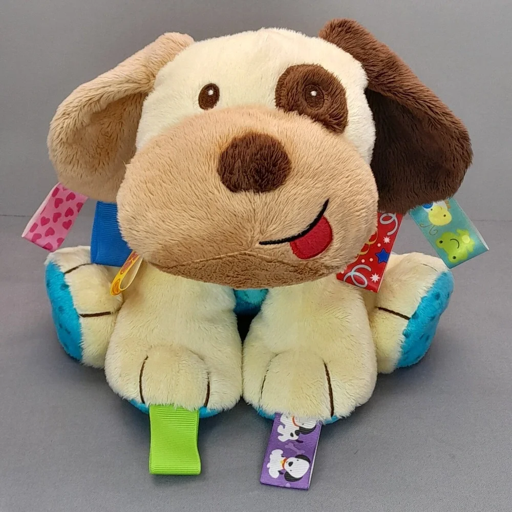 Taggies Yellow Puppy Dog Baby Lovey Security Blanket Rattle 10